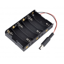 Porta Pila AAx6 Con Plug 2.1mm x 5.55mm