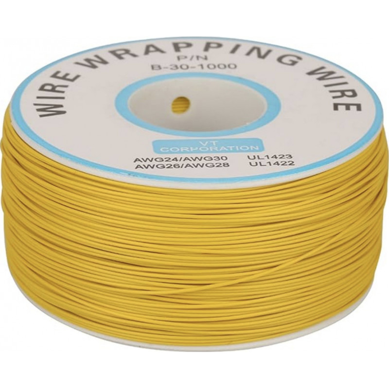 Carrete De Alambre (1 Hilo) Color Amarillo 30 AWG 230 Mts.