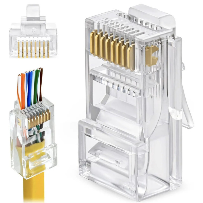 Plug Conector RJ45 Para cable De Red UTP Cat 5E