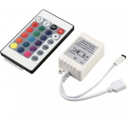 Control Remoto Infrarrojo De 24 Teclas Para Tiras De Leds RGB 12V 6A (NO INCLUYE BATERÍA DE LITIO)